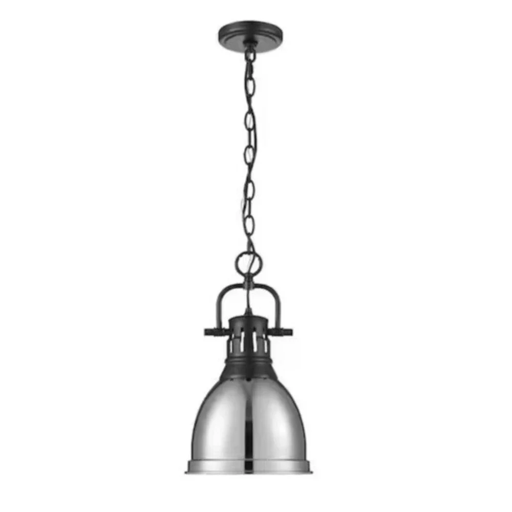 Golden Lighting 3602-S-BLK-CH Chrome Duncan Single Light 9